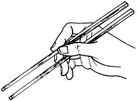 Holding chopsticks